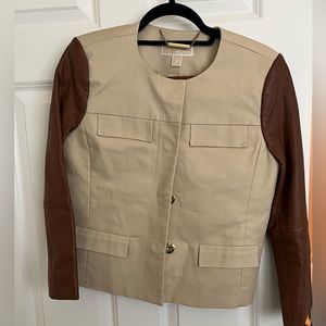 Classy leather jacket and skirt